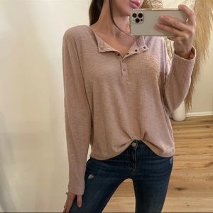 MRSALLIEXO Ribbed Henley Top